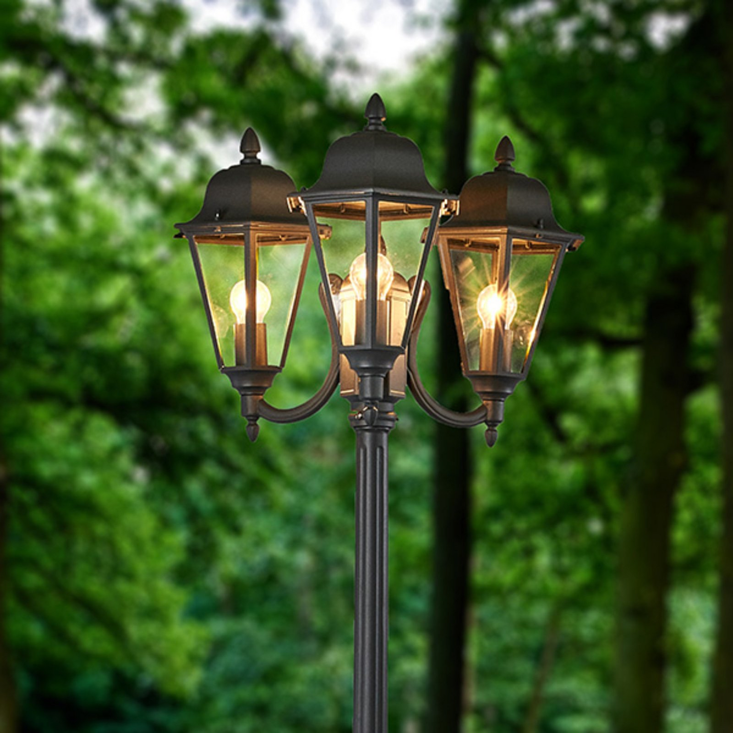 Lindby 3 Flammiger Kandelaber Laterne Lampe Wegleuchte Leuchte Edana Grafitg189 B-Ware