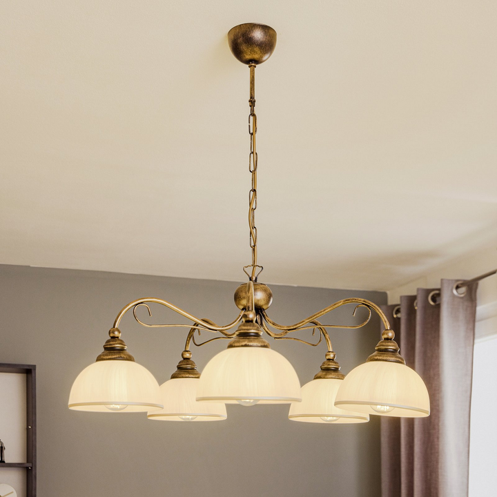 Casale Hängeleuchte Lampe Fünfflammig Leuchte Hängeleuchte E27 Metall Glas B-Ware - 5905962011772