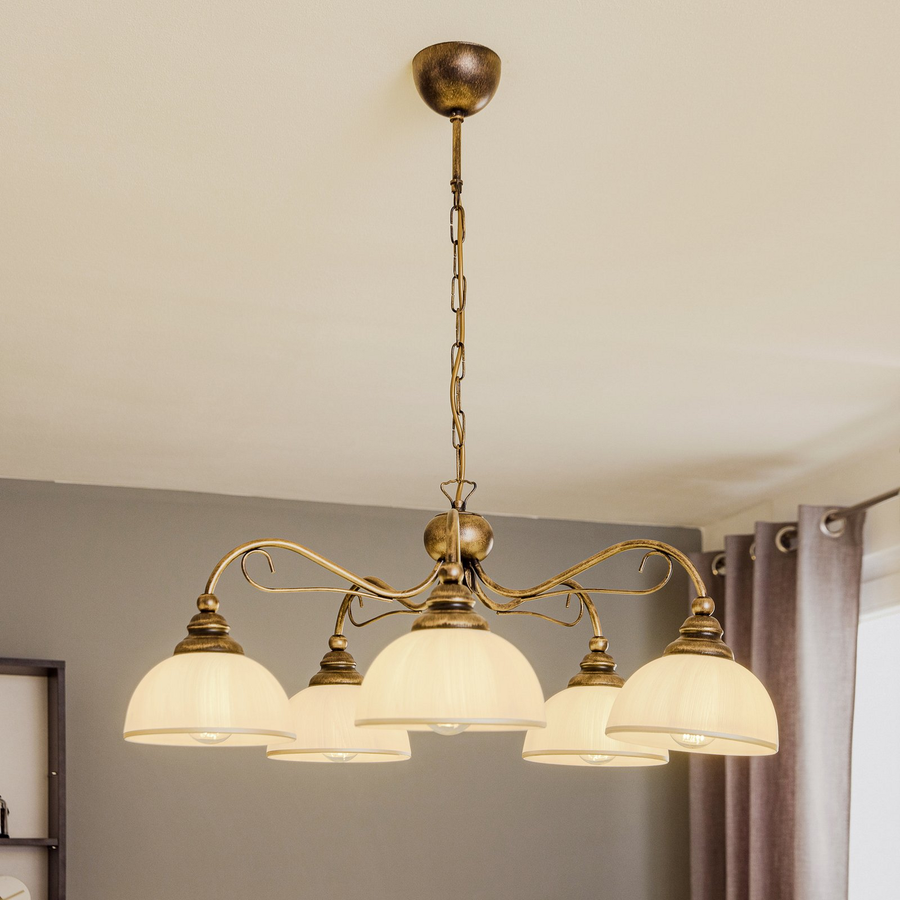 Casale Hängeleuchte Lampe Fünfflammig Leuchte Hängeleuchte E27 Metall Glas B-Ware - 5905962011772