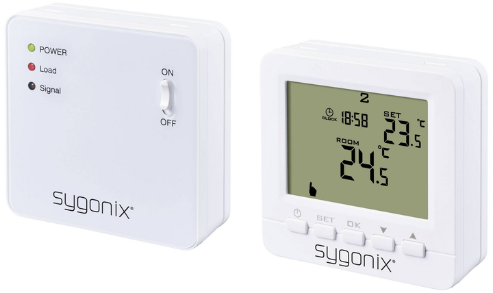 Sygonix Funk Raumthermostat Thermostat Aufputz Wochenprogramm 1 Bis 70 °C Weiß   B-Ware