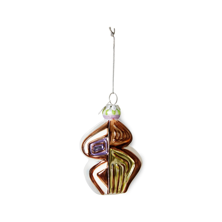 H Kliving Weihnachtsornament Glas Deko Weihnachtsschmuck Oval 4 Stück B-Ware