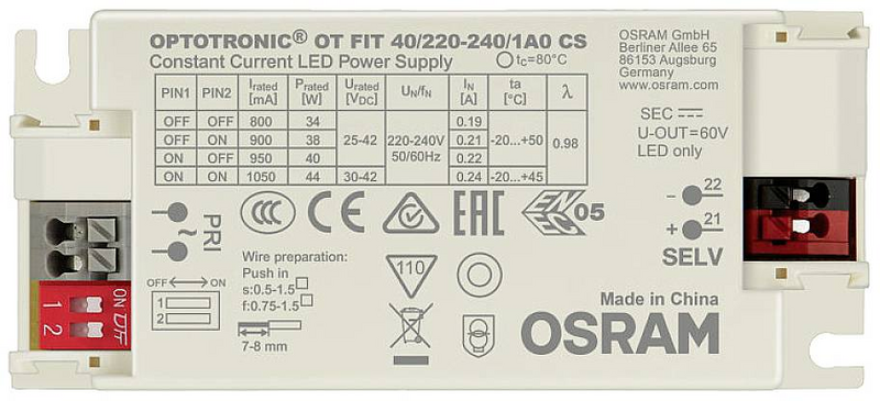 OSRAM OPTOTRONIC FIT CS LED-Treiber Konstantstrom 40 W 25 - 42 V Strom Treiber