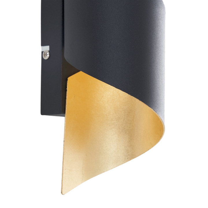 Lindby Metall-LED-Wandleuchte Wandleuchte Lampe Leuchte Desirio schwarz-gold