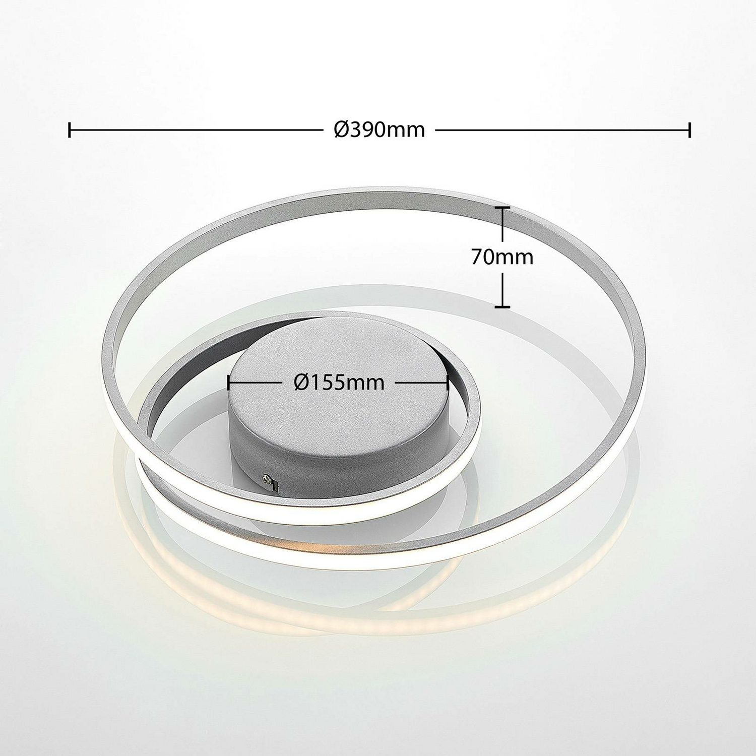 Plafonnier LED Lindby Kyron, 22 W, couleur titane argenté, i663