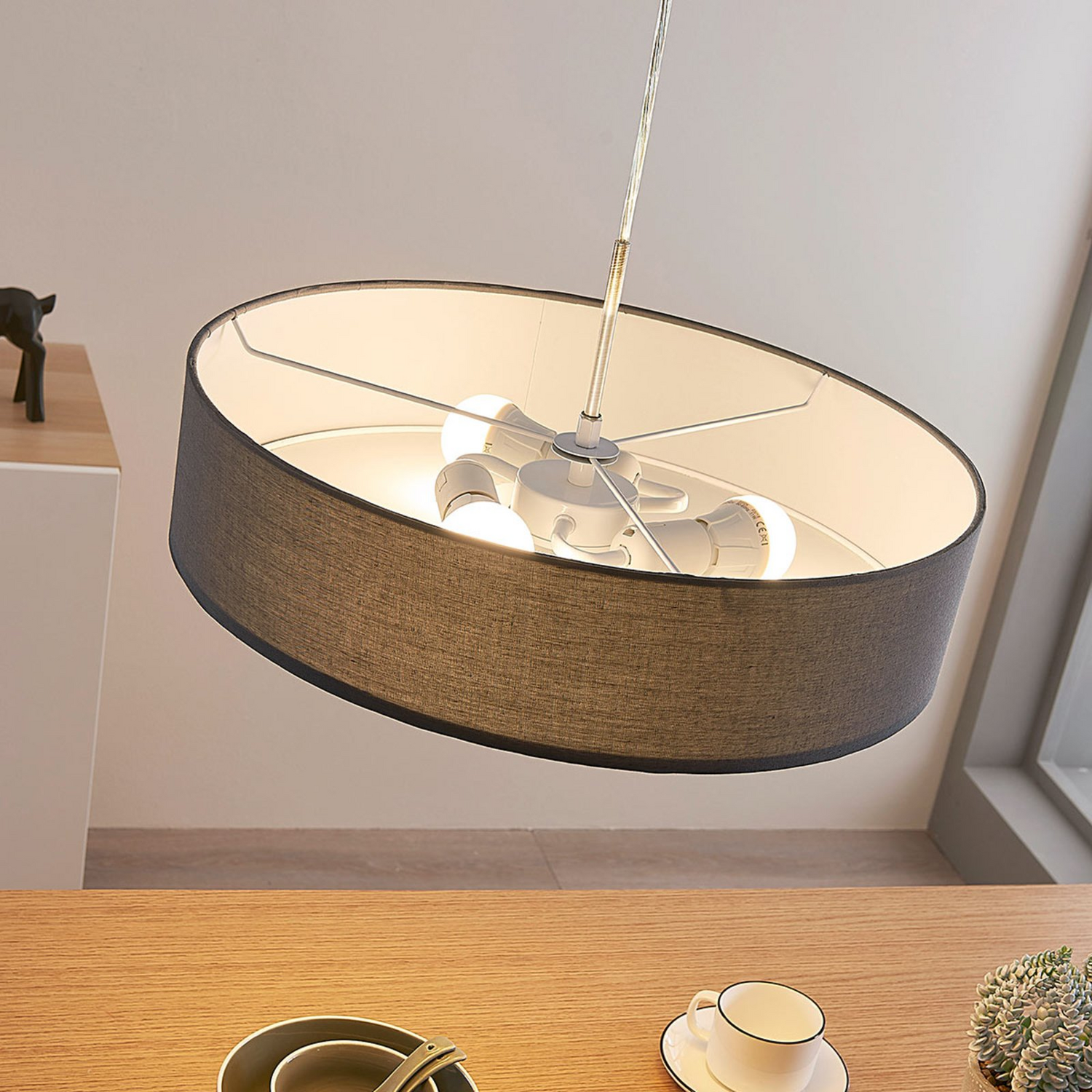 B-Ware Lindby Hängeleuchte Sebatin Deckenlampe Pendelleuchte Lampe 3 Flm E27 Grau845