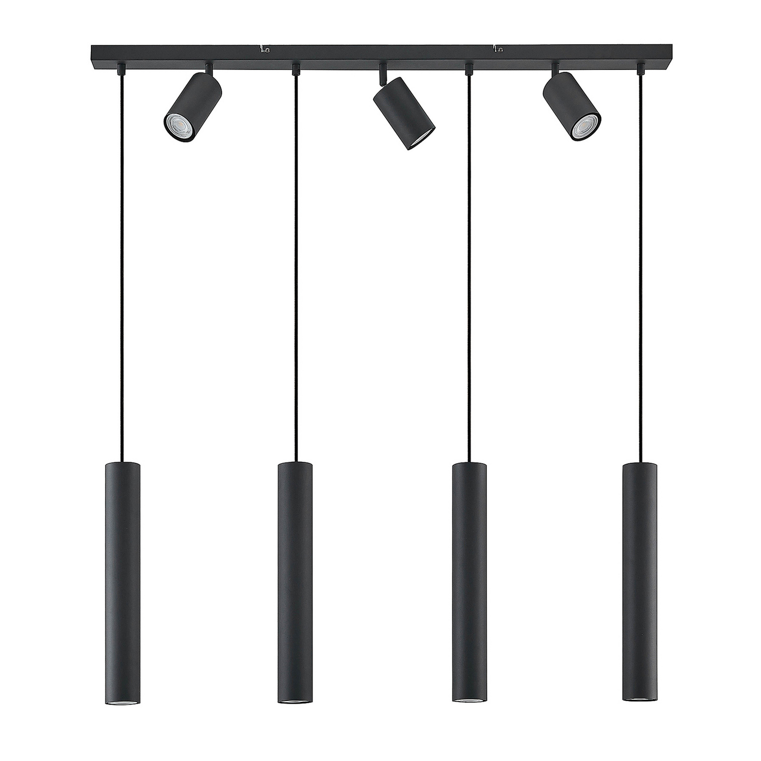 Lindby Sanad Hängeleuchte Hängeleuchte Lampe Leuchte Schwarz 7 Flammig Längl501 B-Ware - 4251911702897