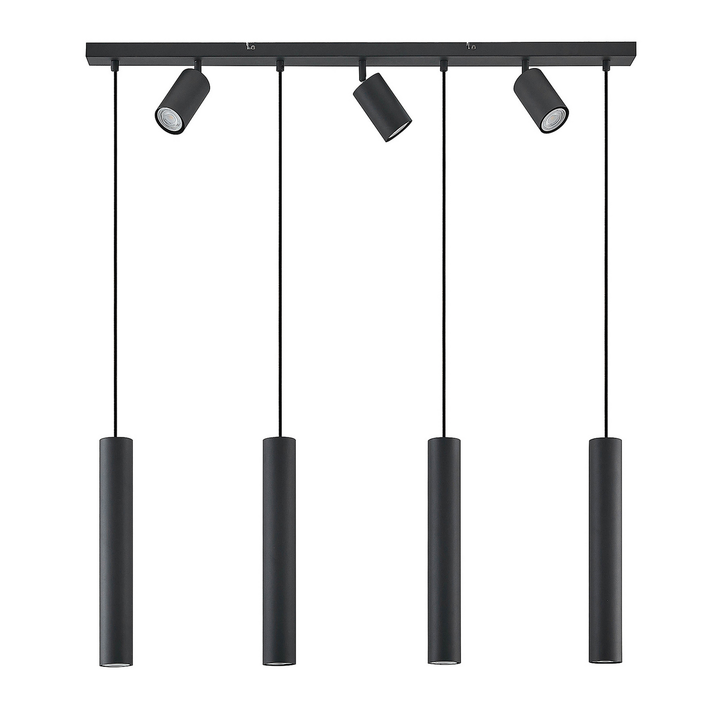 Lindby Sanad Hängeleuchte Hängeleuchte Lampe Leuchte Schwarz 7 Flammig Längl501 B-Ware - 4251911702897