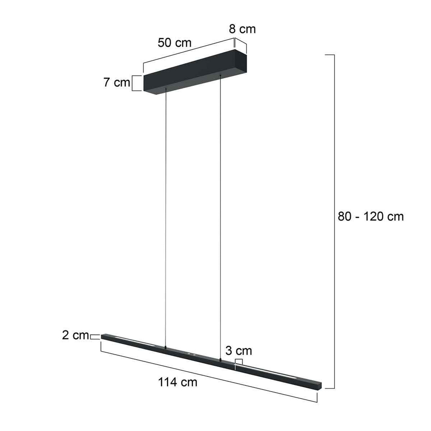 B-Ware Steinhauer Led Pendelleuchte Hängelampe Bande Cct Dimmer Schwarz 120 Cm837