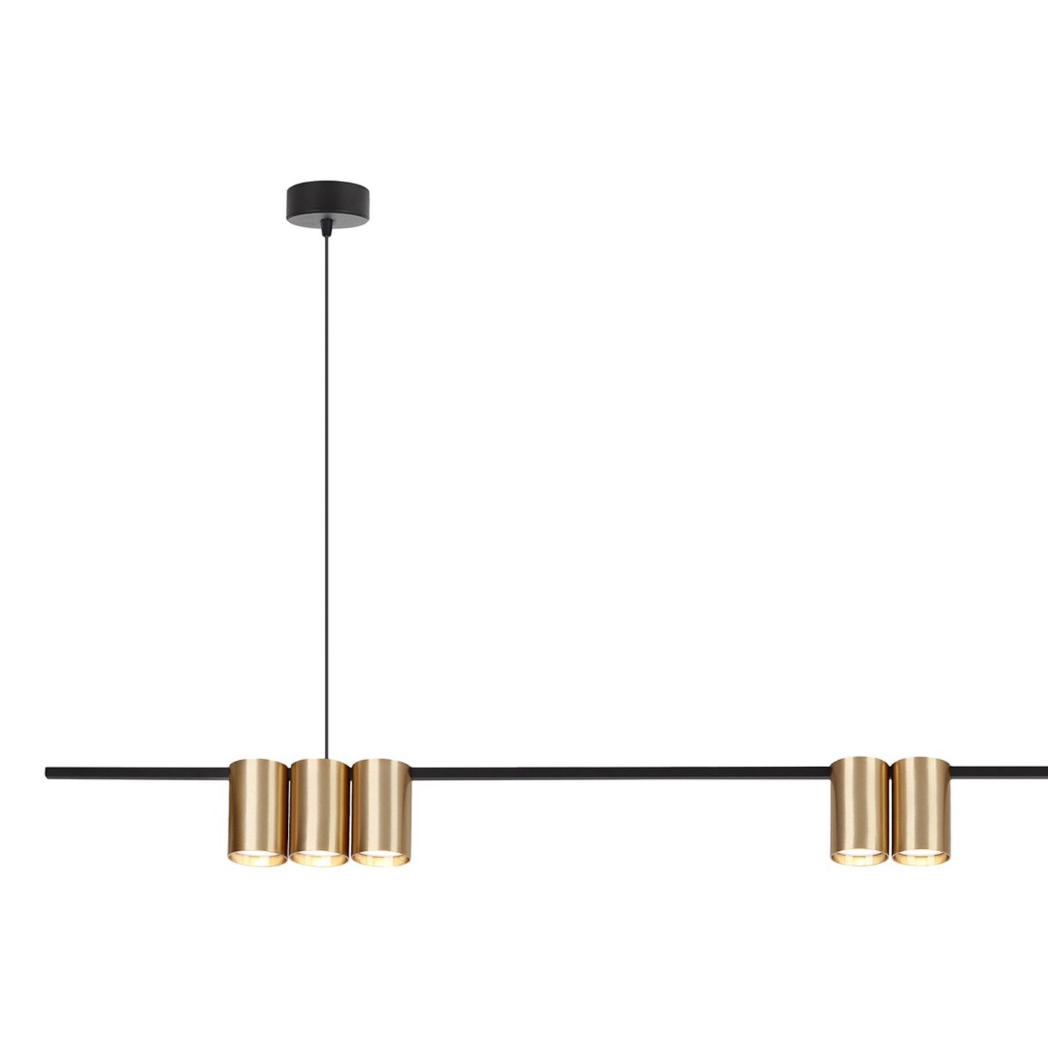 B-Ware Hängelampe Genesis Alu Schwarz/Gold 7 X Gu10 Länge 150 Cm Hängeleuchte Lampe591