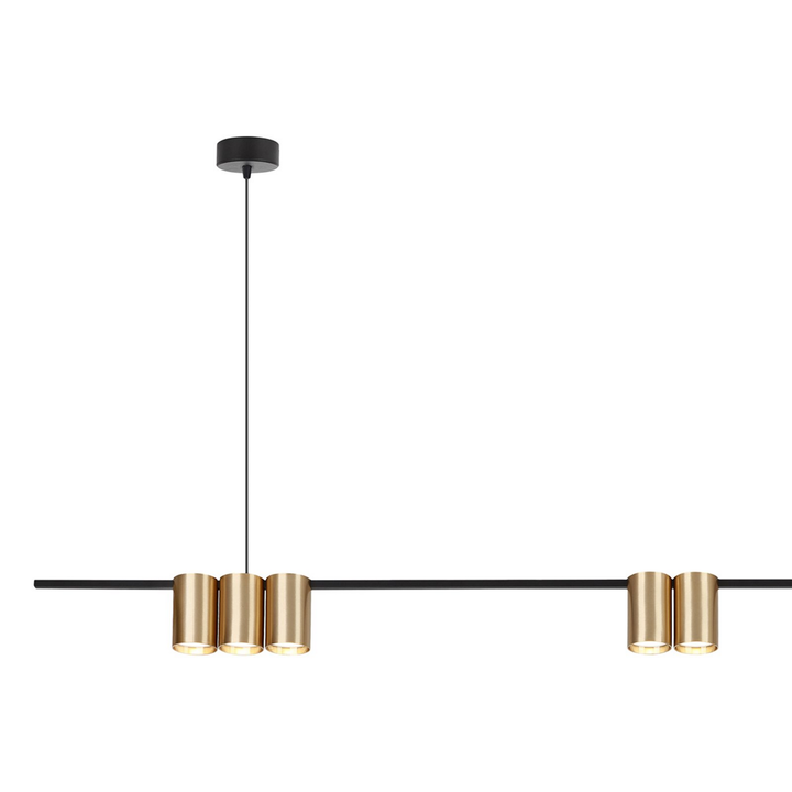 Hängelampe Genesis Alu schwarz/gold 7 x GU10 Länge 150 cm Hängeleuchte Lampe