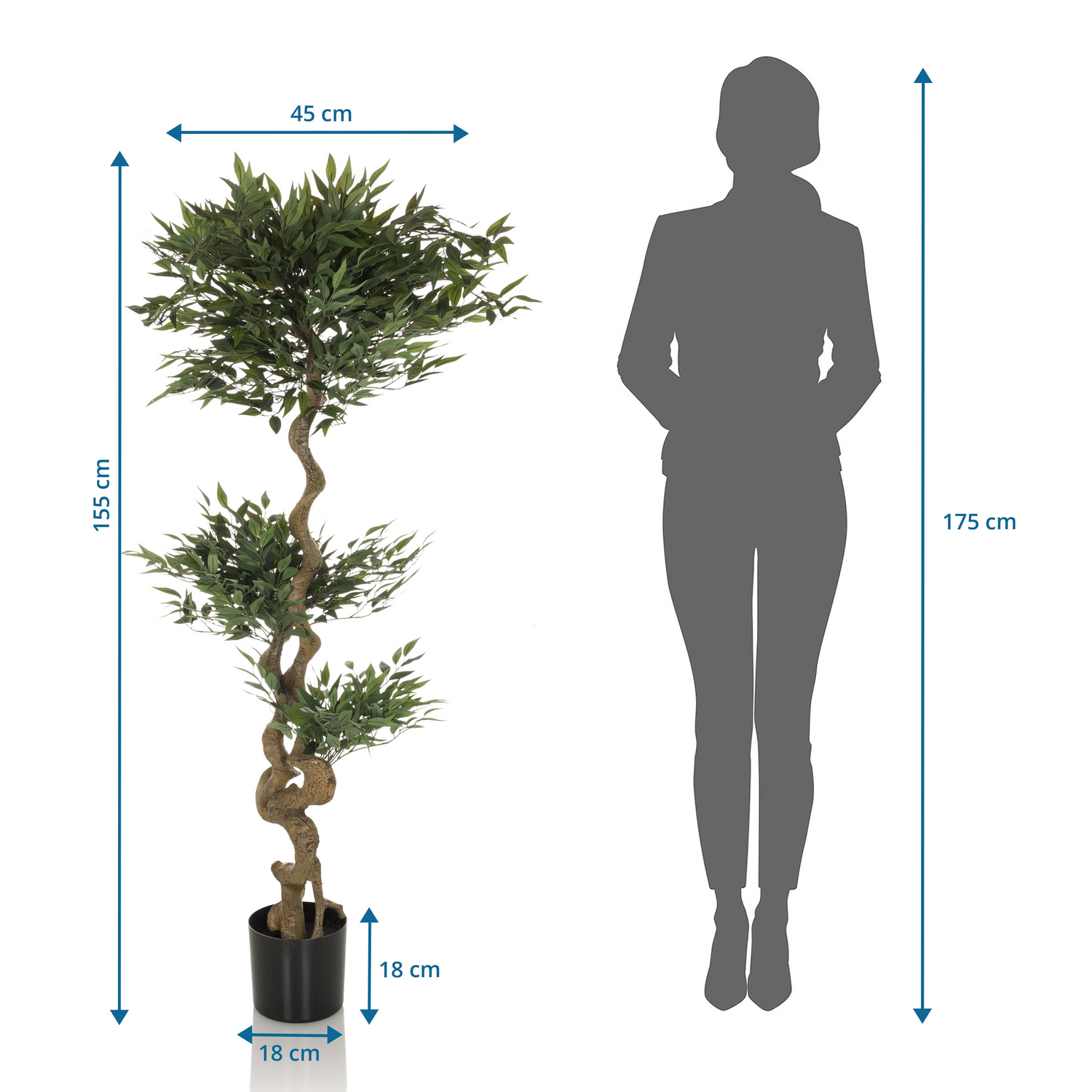 B-Ware Hjh Office Kunstpflanze Kunstbaum Acacia 155 Cm Grün Deko Dekopflanze Baum526