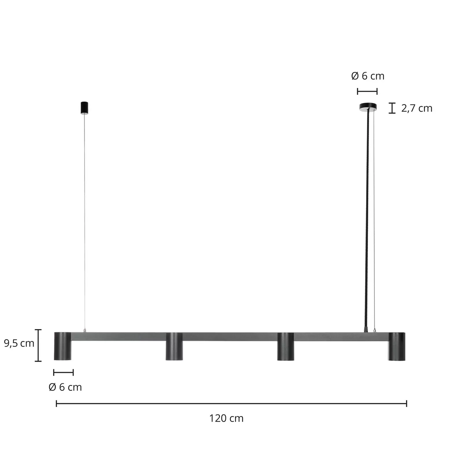 Arcchio Brinja Hängeleuchte Pendelleuchte Deckenlampe Lampe Schwarz 4fl Länglich B-Ware - 4251911759914