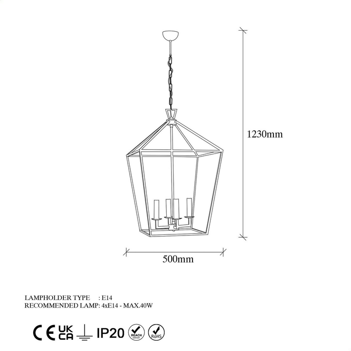 Till 13251 Kronleuchter Hängelampe Hängeleuchte Lampe Leuchte Pendellampe Licht