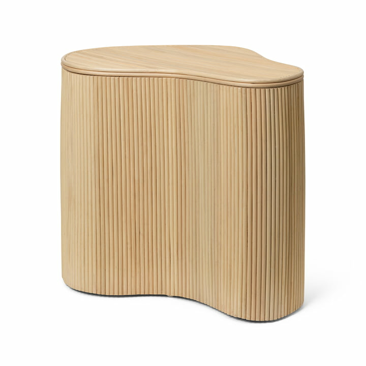 Ferm Living Isola Aufbewahrungstisch Beistelltisch Couchtisch Rattan Mdf Natur B-Ware