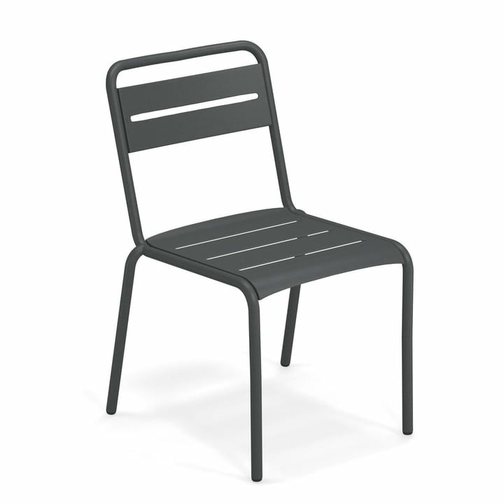 Emu Star Gartenstuhl Designstuhl Stuhl Bistrostuhl Gartenmöbel Stahl Anthra374 B-Ware