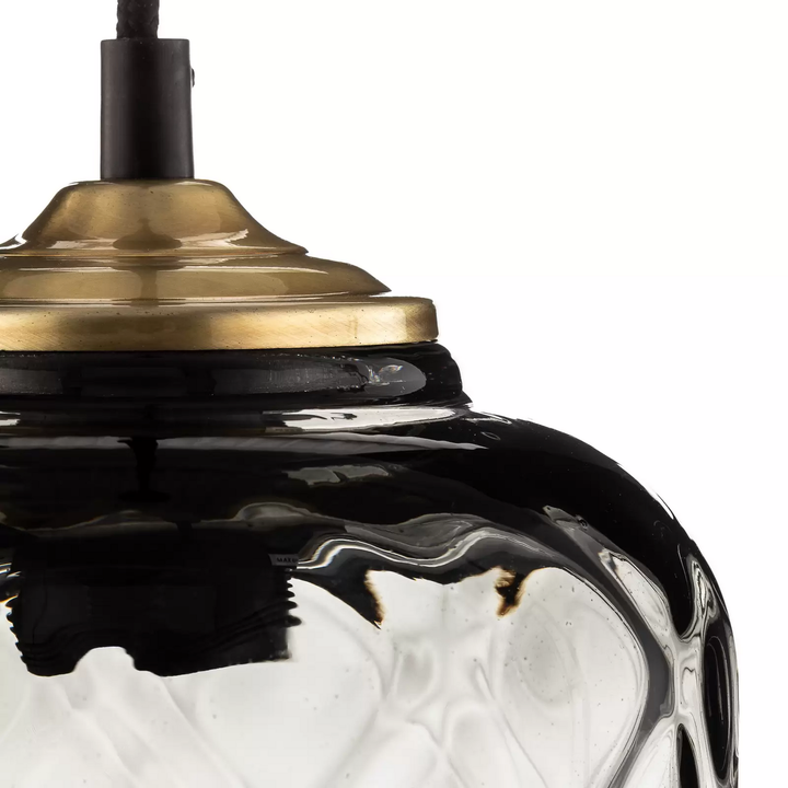 Hängeleuchte Tezeusz Glasschirm Rauchgrau ø 17cm Hängelampe Lampe Leuchte Spot B-Ware - 5904496319231