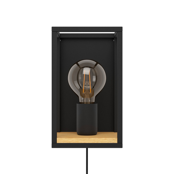 Eglo Wandleuchte Libertad Breite 14 Cm Schwarz Holz Stahl Wandlampe Lampe Spot B-Ware - 9002759997960