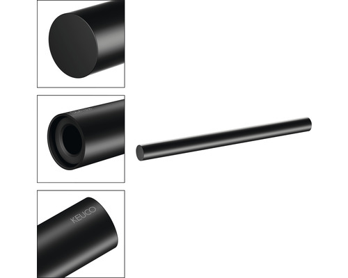 Porte-serviettes décoratif KEUCO REVA, coloris Noir, rigide, noir mat