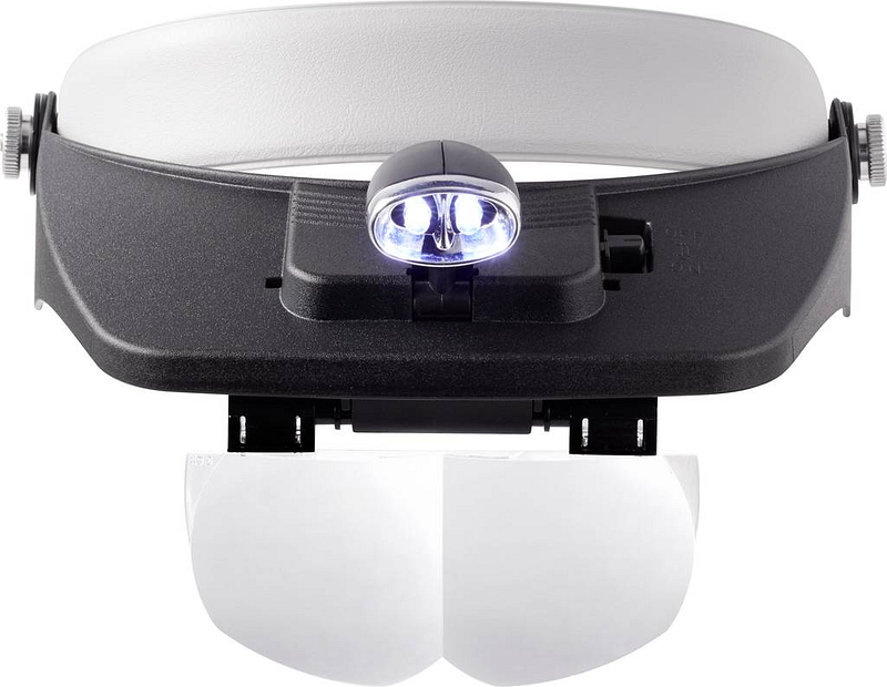 Toolcraft Kopflupe LED-Beleuchtung Lupenbrille Brille Feinmechanikerlupe Lupe