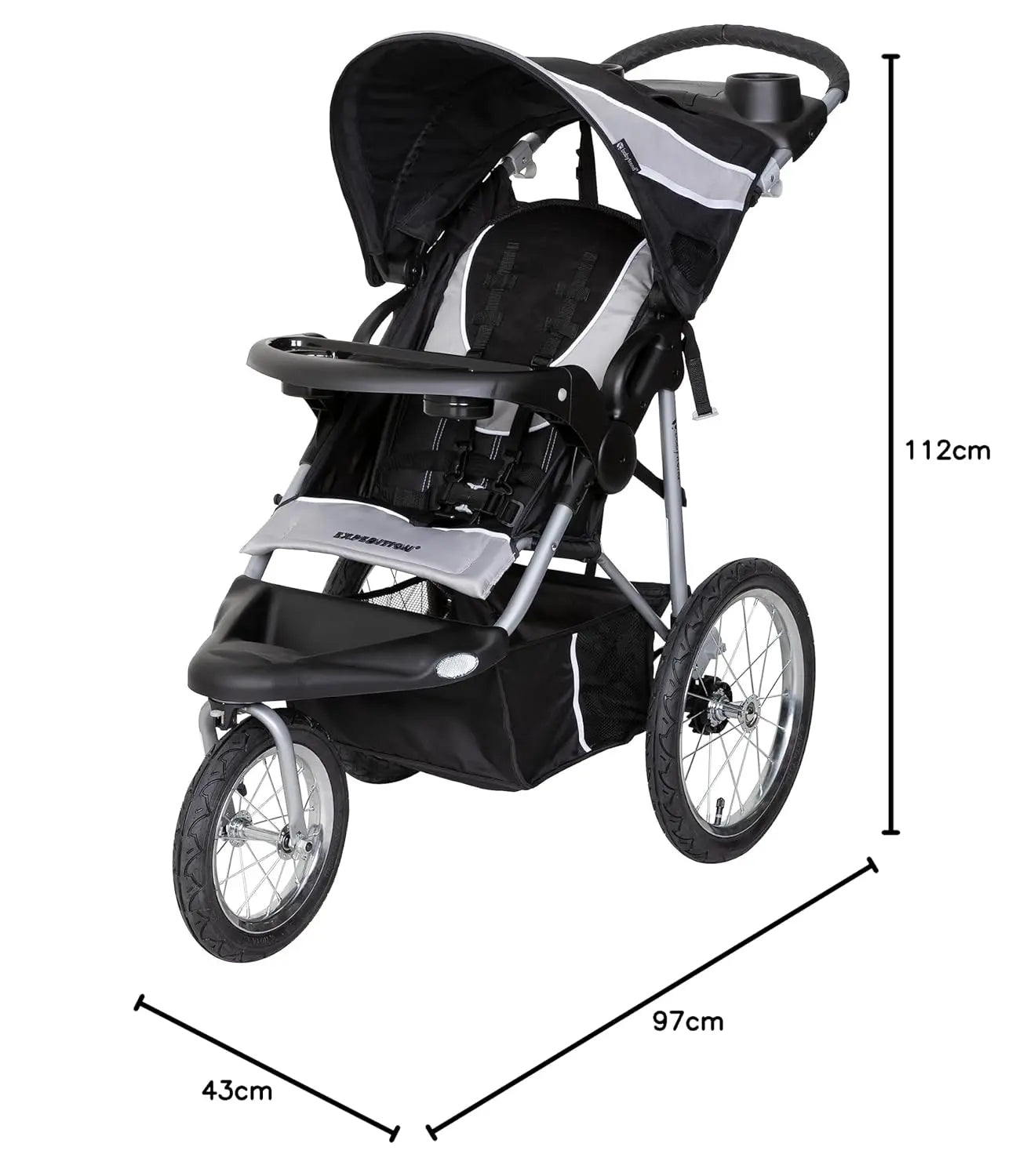 B-Ware Baby Trend Kinderwagen Buggy Jogger Joggingwagen Phantom Gummi Stahl Baby977
