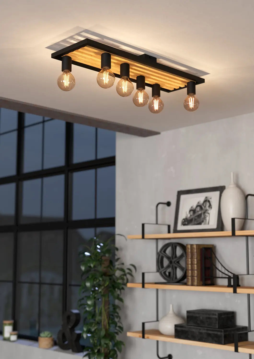 B-Ware Eglo Deckenleuchte Deckenlampe Holz Braun E27 Beleuchtung Consett - 9002759437244