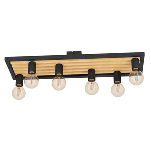 B-Ware Eglo Deckenleuchte Deckenlampe Holz Braun E27 Beleuchtung Consett