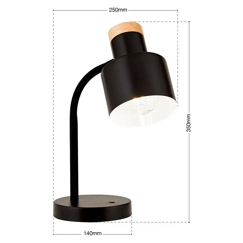 B-Ware Orion Tischleuchte Tischlampe Gili Schwarz Schwenkkopf Schalter E27 Led Lampe - 9003090281084