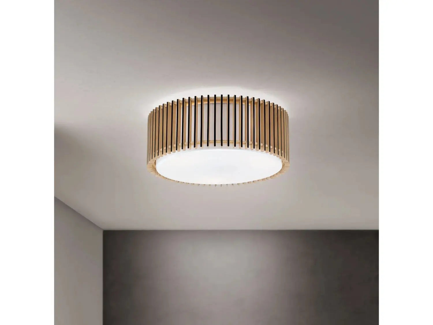 B-Ware Orion Deckenleuchte Lampe Holz Metall 3 X E27 Led Braun Schwarz ø 40 Cm Leuchte - 9003090281220