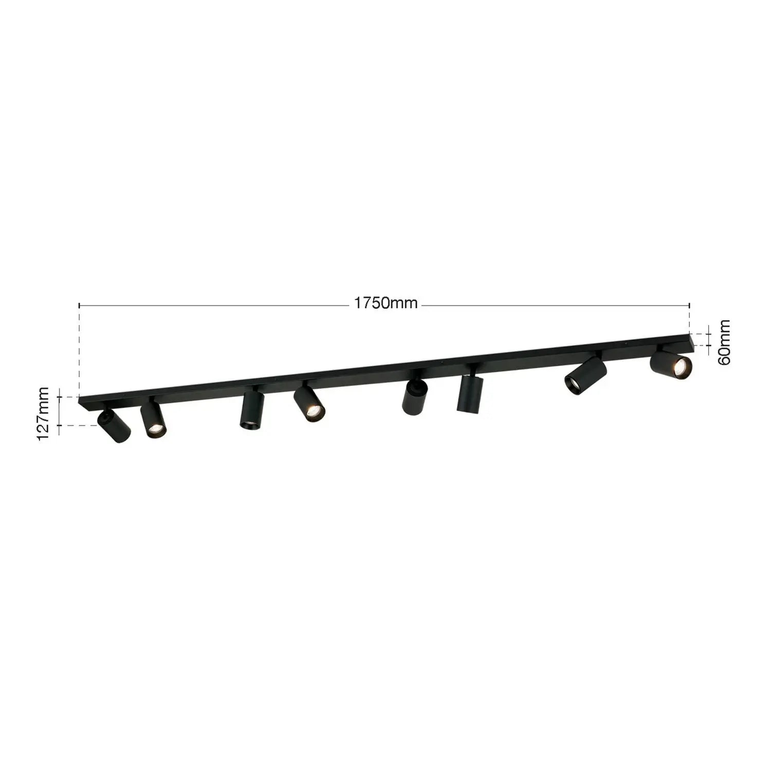 B-Ware Orion Deckenstrahler Spotleiste Sean Schwarz Aluminium Stahl Gu10 Led 8 Flammig