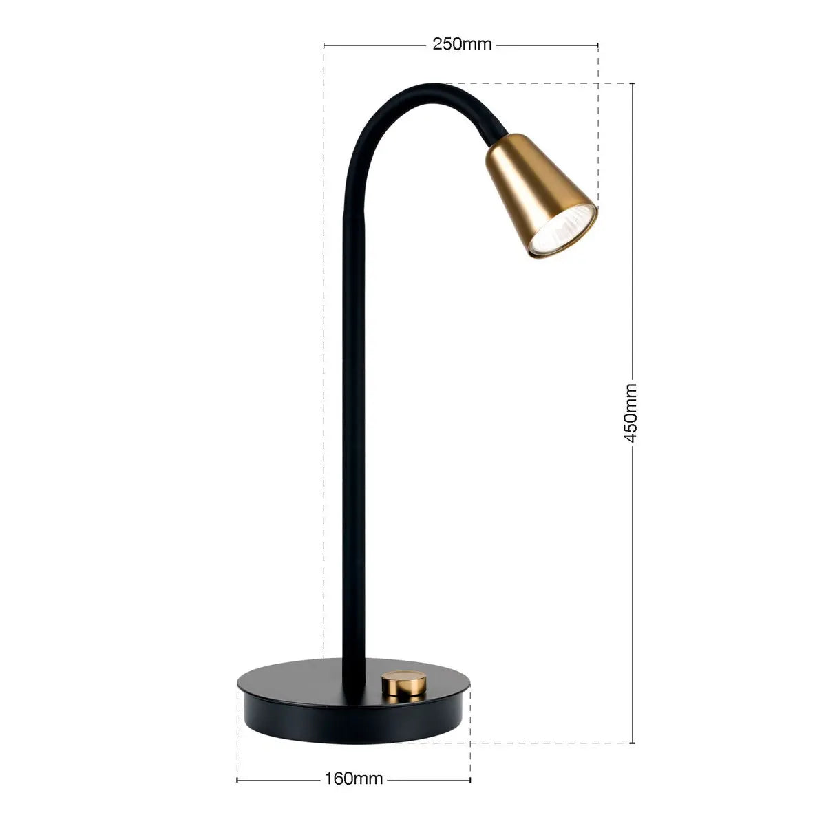 B-Ware Orion Tischleuchte Tischlampe Dotty Schwarz Gold Leuchte Beleuchtung Wohnzimmer - 9003090281695