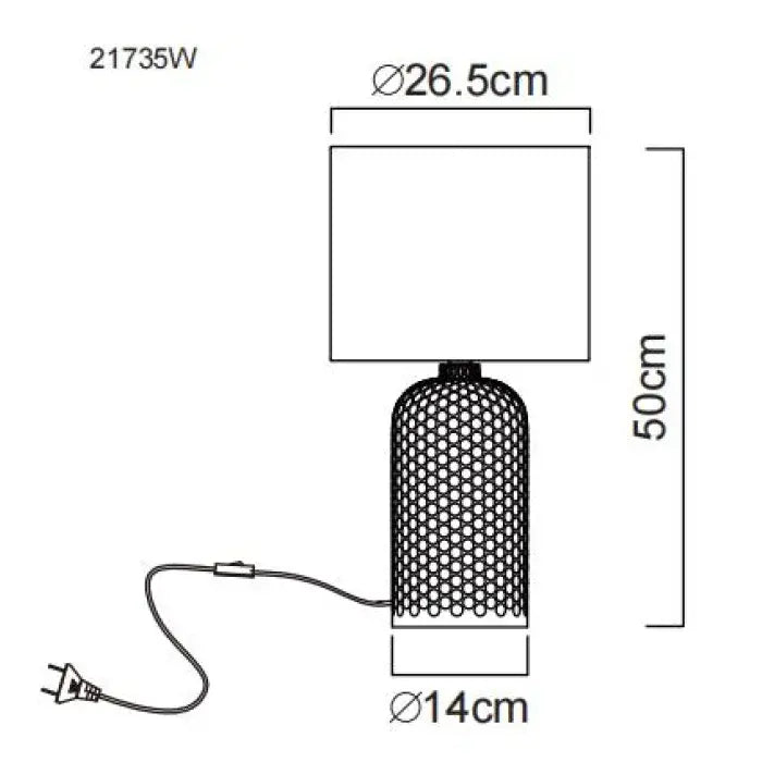 B-Ware Globo Tischleuchte Tischlampe Weiß Glas Textil Schalter Kabel E27 1x60 W 230 V - 9003371475546