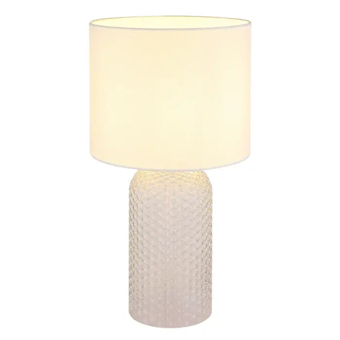 B-Ware Globo Tischleuchte Tischlampe Weiß Glas Textil Schalter Kabel E27 1x60 W 230 V - 9003371475546