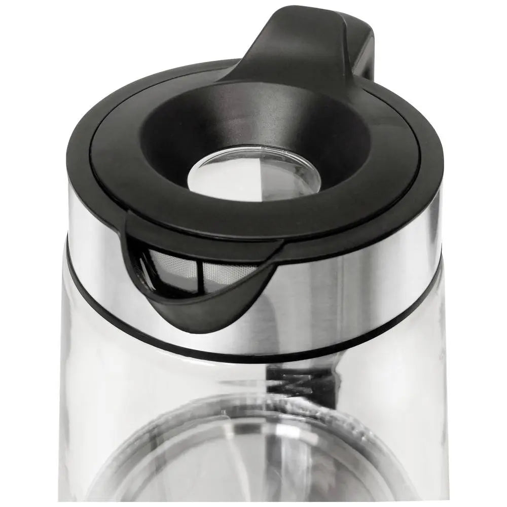 B-Ware Silva Homeline Wasserkocher Teekessel Glas Edelstahl 1.7 L Silber Schwarz 2200 W