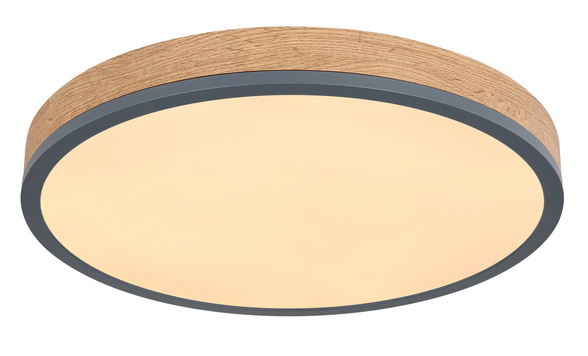 Globo Deckenleuchte Lampe LED DORO Deckenlampe Graphit holzoptik opal Kunststoff - 9007371430567