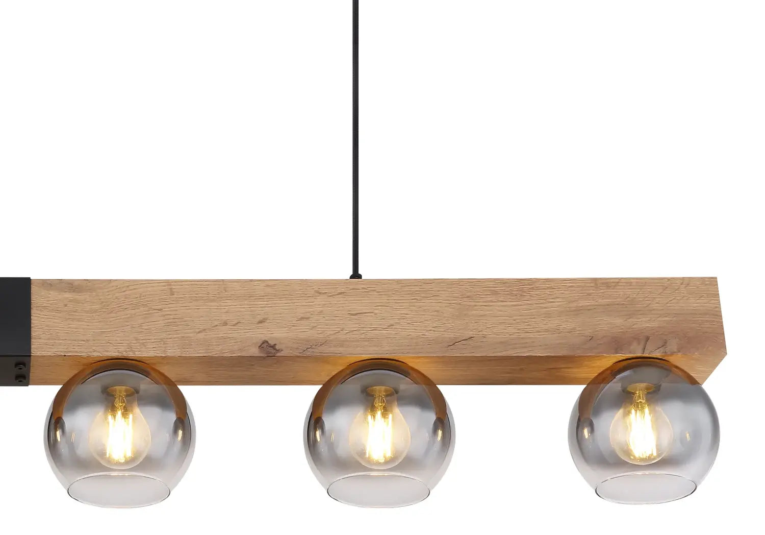 B-Ware Globo Hängeleuchte Pendelleuchte Moitas 6 Flammig Holzoptik Rauchgrau Schwarz - 9007371430970