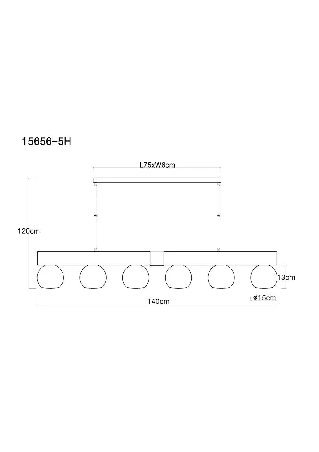 B-Ware Globo Hängeleuchte Pendelleuchte Moitas 6 Flammig Holzoptik Rauchgrau Schwarz - 9007371430970