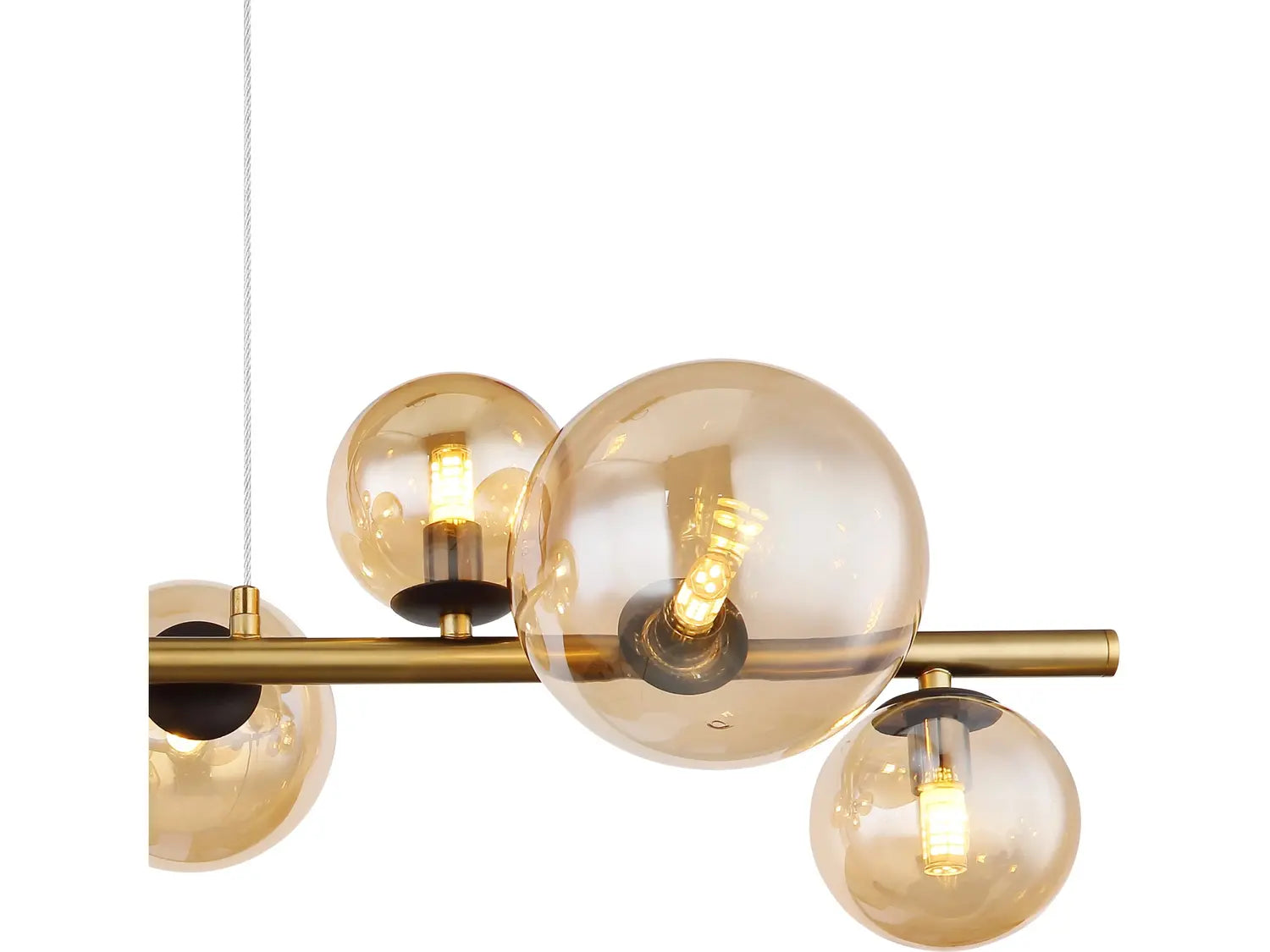 B-Ware Globo Pendelleuchte Hängeleuchte Led Riha Schwarz Matt Glas Metall 9 Flammig - 9007371436477