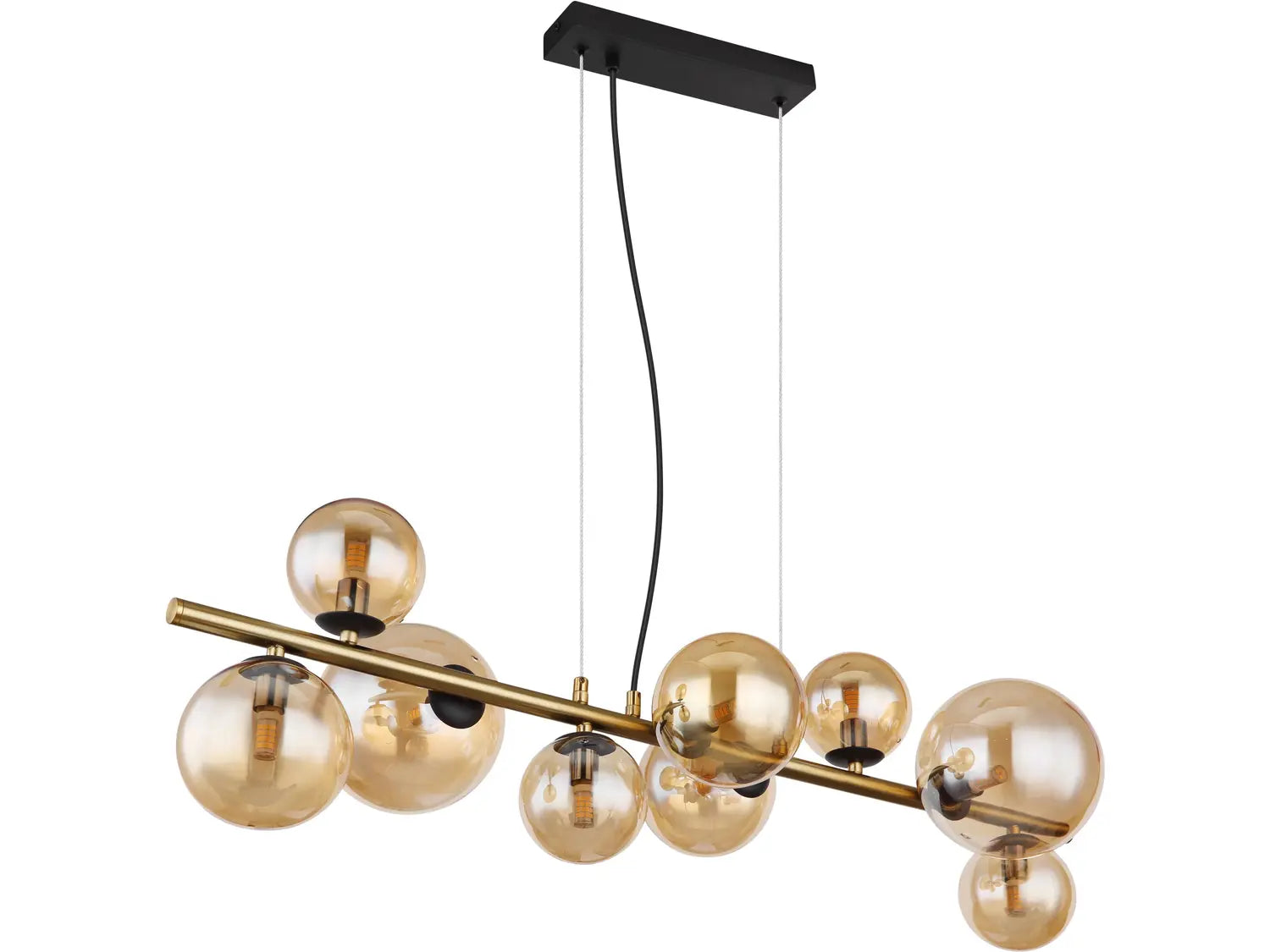 B-Ware Globo Pendelleuchte Hängeleuchte Led Riha Schwarz Matt Glas Metall 9 Flammig - 9007371436477