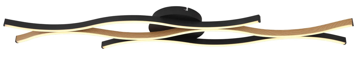 Globo Deckenleuchte Deckenlampe GERONIMO LED schwarz Holz Wohnraum 108 x 18 cm - 9007371445042