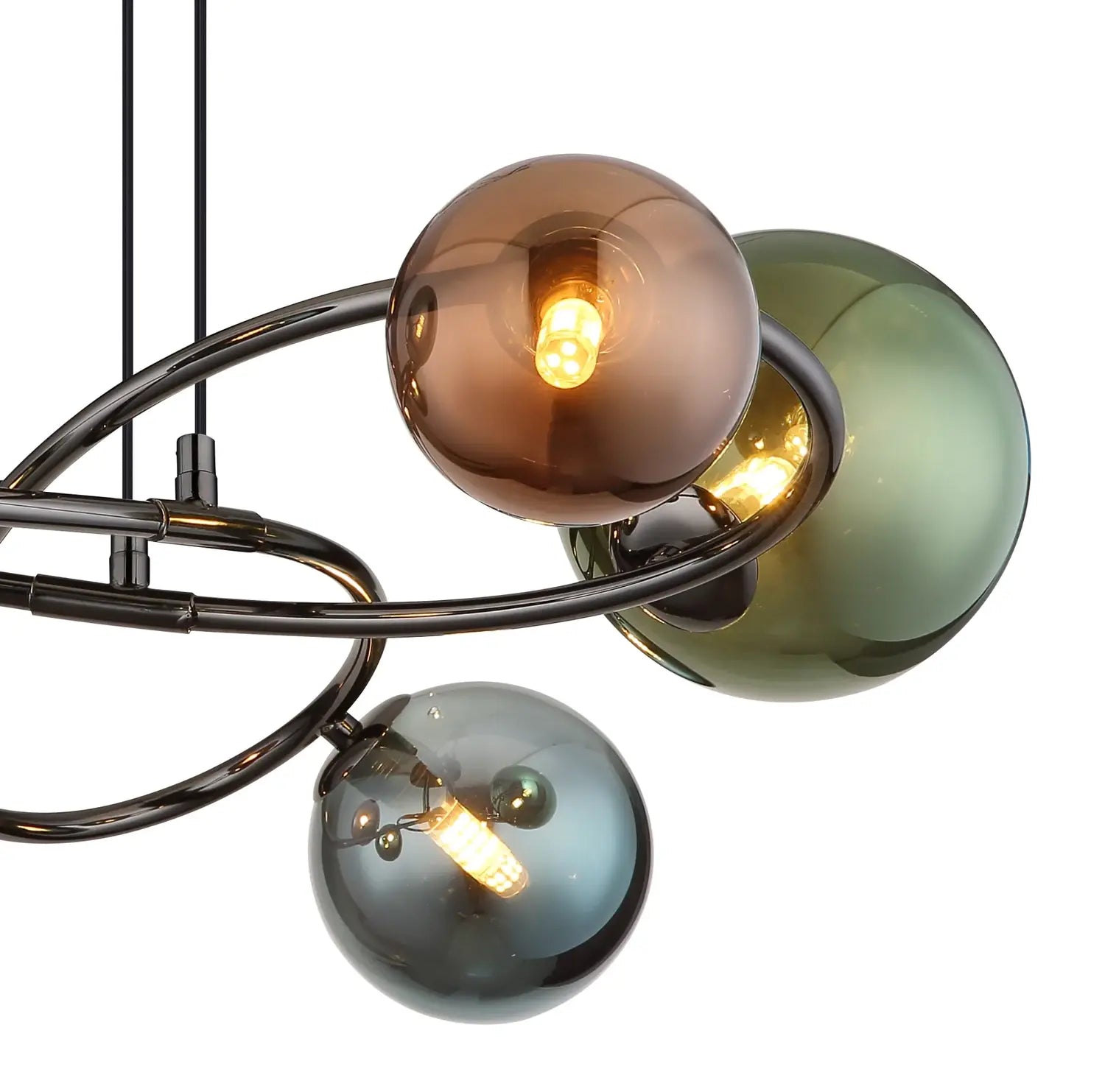 B-Ware Globo Hängeleuchte Pendelleuchte Riha Metall Glaskugeln Grau Wohnzimmer G9 Led - 9007371447114