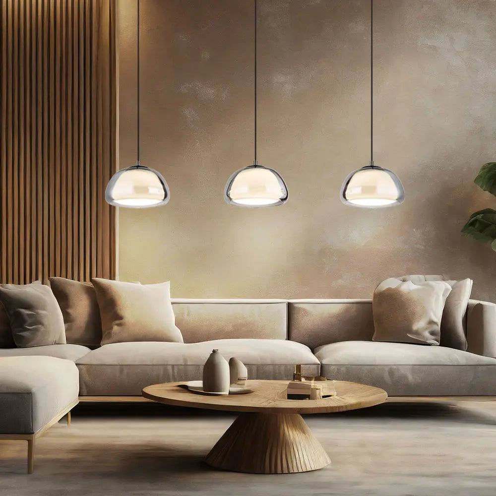 B-Ware Led Pendelleuchte Hängeleuchte Glas Rauchfarbe Led Dimmbar Fernbedienung  - 9007371475100