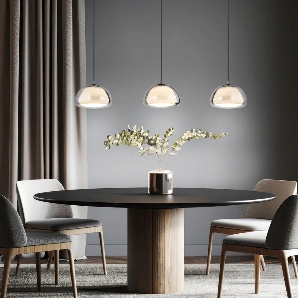 B-Ware Led Pendelleuchte Hängeleuchte Glas Rauchfarbe Led Dimmbar Fernbedienung  - 9007371475100