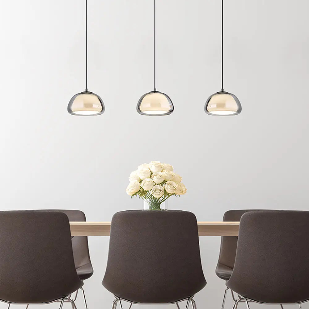 B-Ware Led Pendelleuchte Hängeleuchte Glas Rauchfarbe Led Dimmbar Fernbedienung  - 9007371475100