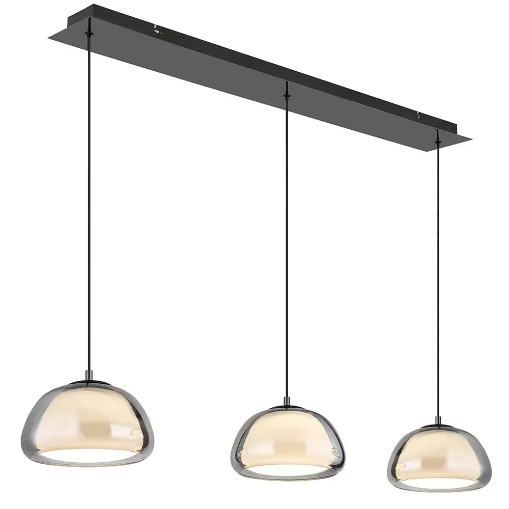 B-Ware Led Pendelleuchte Hängeleuchte Glas Rauchfarbe Led Dimmbar Fernbedienung  - 9007371475100