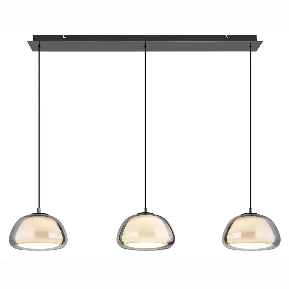 B-Ware Led Pendelleuchte Hängeleuchte Glas Rauchfarbe Led Dimmbar Fernbedienung  - 9007371475100