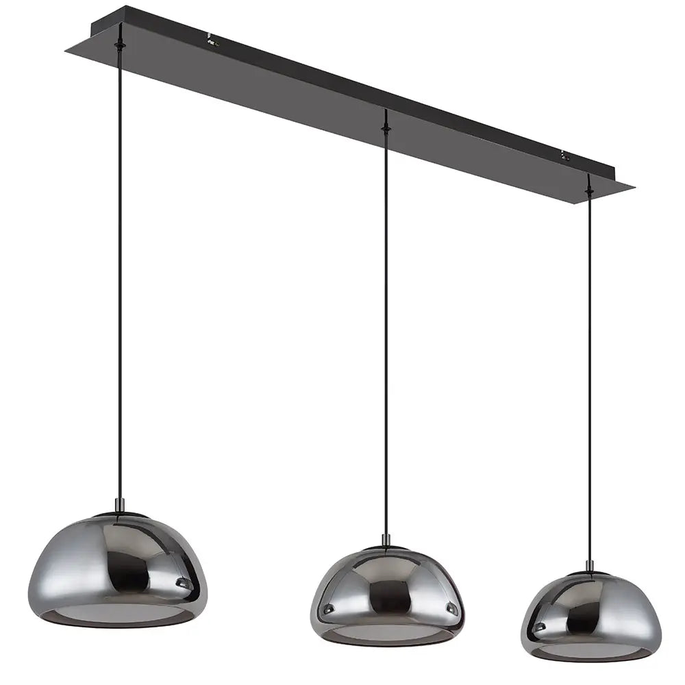 B-Ware Led Pendelleuchte Hängeleuchte Glas Rauchfarbe Led Dimmbar Fernbedienung  - 9007371475100