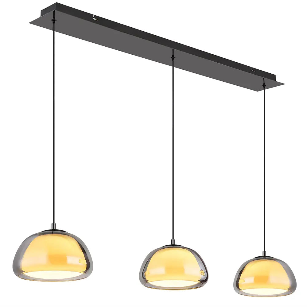 B-Ware Led Pendelleuchte Hängeleuchte Glas Rauchfarbe Led Dimmbar Fernbedienung  - 9007371475100