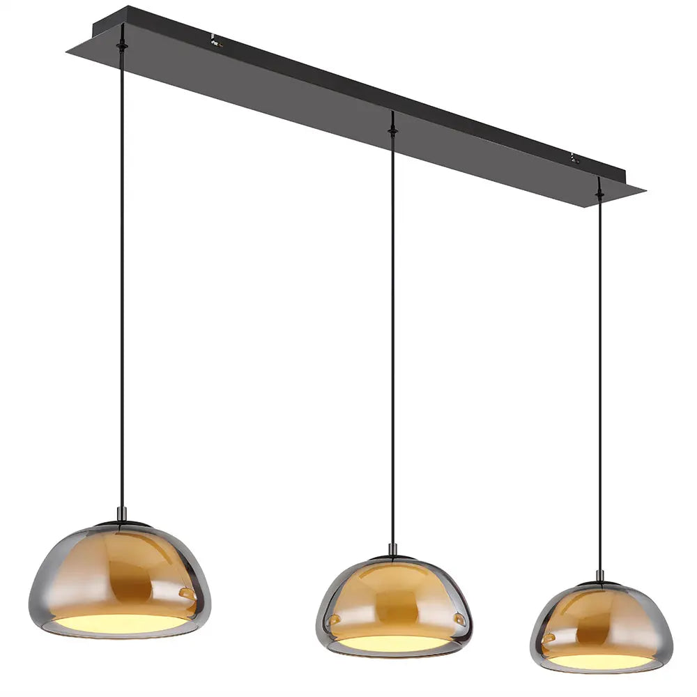 B-Ware Led Pendelleuchte Hängeleuchte Glas Rauchfarbe Led Dimmbar Fernbedienung  - 9007371475100