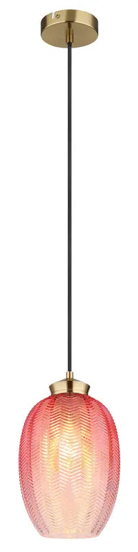 B-Ware Globo Hängeleuchte Pendelleuchte Jessica Glas Metall Brombeerfarben Rot E27 Led - 9007371484119