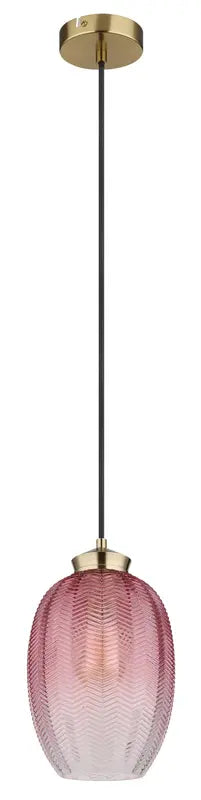 B-Ware Globo Hängeleuchte Pendelleuchte Jessica Glas Metall Brombeerfarben Rot E27 Led - 9007371484119